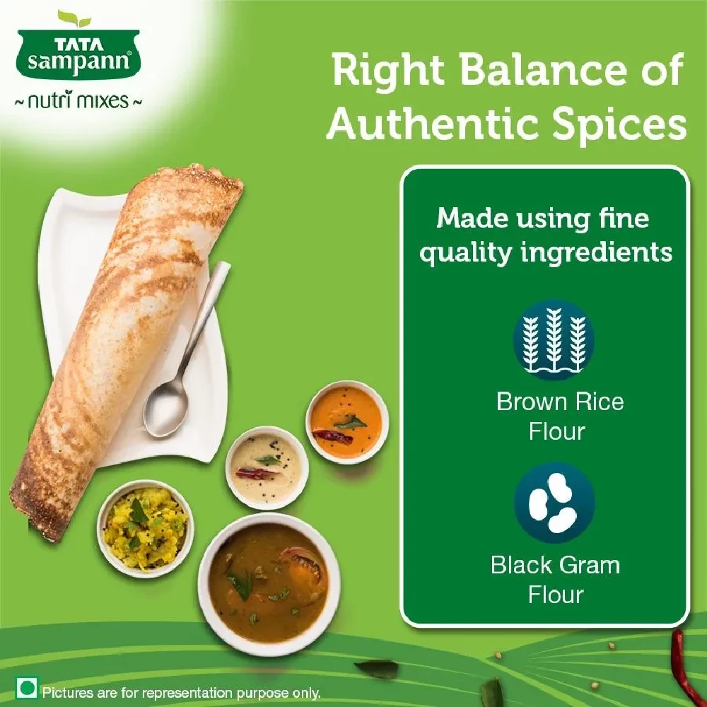 Tata Sampann Fibre Rich Dosa Mix - Instant Ready To Cook, 180 g-5.webp